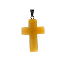 将图片加载到图库查看器,Yellow Jade Cross Pendant