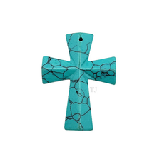 将图片加载到图库查看器,Green Turquoise cross pendant