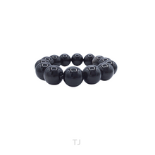 将图片加载到图库查看器,Silver Sheen Obsidian Bead Bracelet