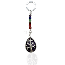 Загрузить изображение в средство просмотра галереи, gemstones tree of life key chain with 7 chakra