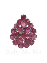 Load image into Gallery viewer, Tear shaped ruby ring in sterling silver