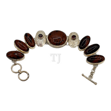 Load image into Gallery viewer, Mahogany Obsidian Bracelet in Sterling silver