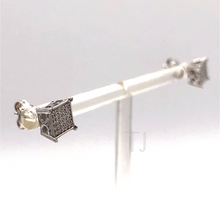 Load image into Gallery viewer, Square shaped Diamonique earrings in sterling silver