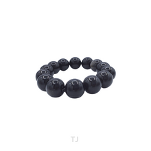 将图片加载到图库查看器,Silver Sheen Obsidian Bead Bracelet