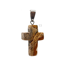 将图片加载到图库查看器,Picture Jasper cross pendant