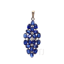 Load image into Gallery viewer, Sapphire Pendant in sterling silver