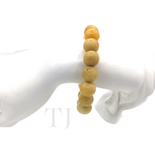 Load image into Gallery viewer, Light yellow colored Jade Bracelets (12mm)