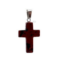 将图片加载到图库查看器,Mahogany obsidian cross pendant