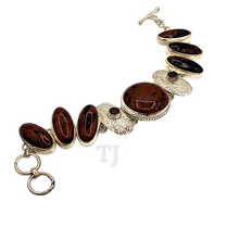 Load image into Gallery viewer, Mahogany Obsidian Bracelet in Sterling silver