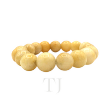 Load image into Gallery viewer, Light yellow colored Jade Bracelets (12mm)