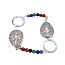 Загрузить изображение в средство просмотра галереи, gemstones tree of life key chain with 7 chakra