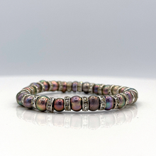 Load image into Gallery viewer, Natural fresh water pearl with cz stretchy bracelets