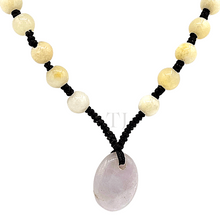 Загрузить изображение в средство просмотра галереи, Burmese Jade Figure Pendant with red silk string with small jade beads