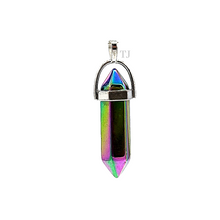 将图片加载到图库查看器,Rainbow Mystic aura quartz point pendant