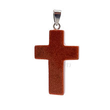 将图片加载到图库查看器,Gold Sandstone Cross Pendant