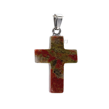 将图片加载到图库查看器,Unakite cross pendant