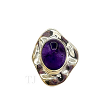 Load image into Gallery viewer, Amethyst cabochon ring in sterling silver