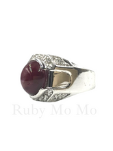Load image into Gallery viewer, Burmese Ruby Cabochon in Sterling Silver Ring