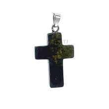 将图片加载到图库查看器,Moss Agate cross pendant