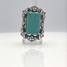 Load image into Gallery viewer, Antique Turquoise Ring in Sterling Silver