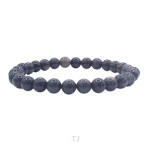 将图片加载到图库查看器,Silver Sheen Obsidian Bead Bracelet