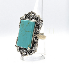 Load image into Gallery viewer, Antique Turquoise Ring in Sterling Silver