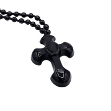Загрузить изображение в средство просмотра галереи, Black Onyx Cross Pendant Necklace