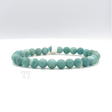 Загрузить изображение в средство просмотра галереи, Blue Amazonite 6 mm bead size bracelet with elastic string