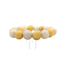 Cargar imagen en el visor de la galería, Lavender and yellow jade beads bracelet