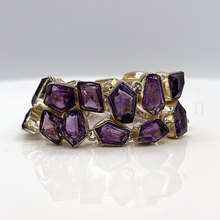 Load image into Gallery viewer, High Quality Amethyst Faceted cut stones bracelet in sterling silver