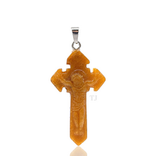 Загрузить изображение в средство просмотра галереи, Yellow Jade Cross Pendant