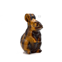 Load image into Gallery viewer, Yellow tiger's eye rabbit figurine
