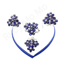 Cargar imagen en el visor de la galería, Triple floral set in 18k white gold