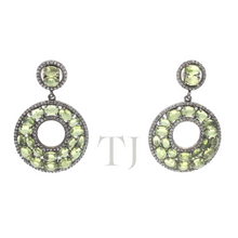Load image into Gallery viewer, Peridot Earrings in sterling silver
