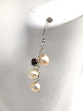 Load image into Gallery viewer, Fresh water pearl earrings in sterling silver