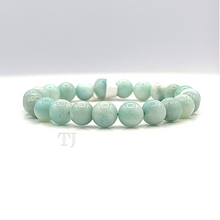 Загрузить изображение в средство просмотра галереи, Blue Amazonite 8 mm bead size bracelet with elastic string