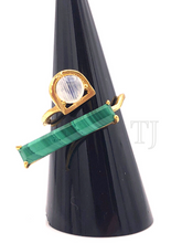 Load image into Gallery viewer, Malachite and moonstone ring