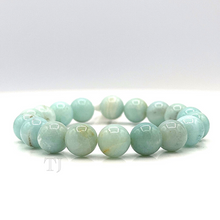 Загрузить изображение в средство просмотра галереи, Blue Amazonite 10 mm bead size bracelet with elastic string