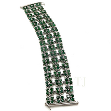 Загрузить изображение в средство просмотра галереи, Three-layered emerald bracelet in sterling silver