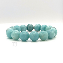 Загрузить изображение в средство просмотра галереи, Blue Amazonite 12 mm bead size bracelet with elastic string