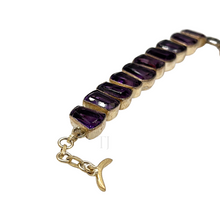 Load image into Gallery viewer, Amethyst Faceted cut bracelet in sterling silver