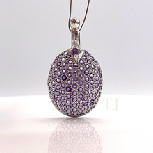 Load image into Gallery viewer, Amethyst oval pendant in sterling silver