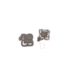 Load image into Gallery viewer, Square shaped Diamonique earrings in sterling silver