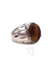 Load image into Gallery viewer, Yellow Tiger's Eye Ring in Sterling Silver