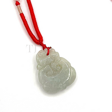 将图片加载到图库查看器,Burmese Jade Figure Pendant with red silk string with small jade beads