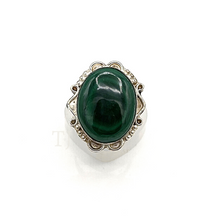 Cargar imagen en el visor de la galería, Silver coated malachite Ring