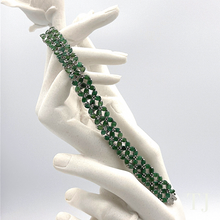 Load image into Gallery viewer, Emerald sterling silver bracelet in floral design
