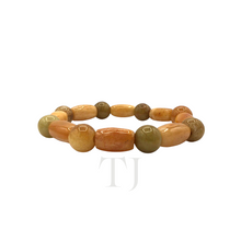 Cargar imagen en el visor de la galería, Yellow Jade Tube and bead bracelet