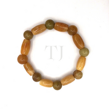 Cargar imagen en el visor de la galería, Yellow Jade Tube and bead bracelet