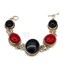 将图片加载到图库查看器,Agate & Coral Bracelet in sterling silver